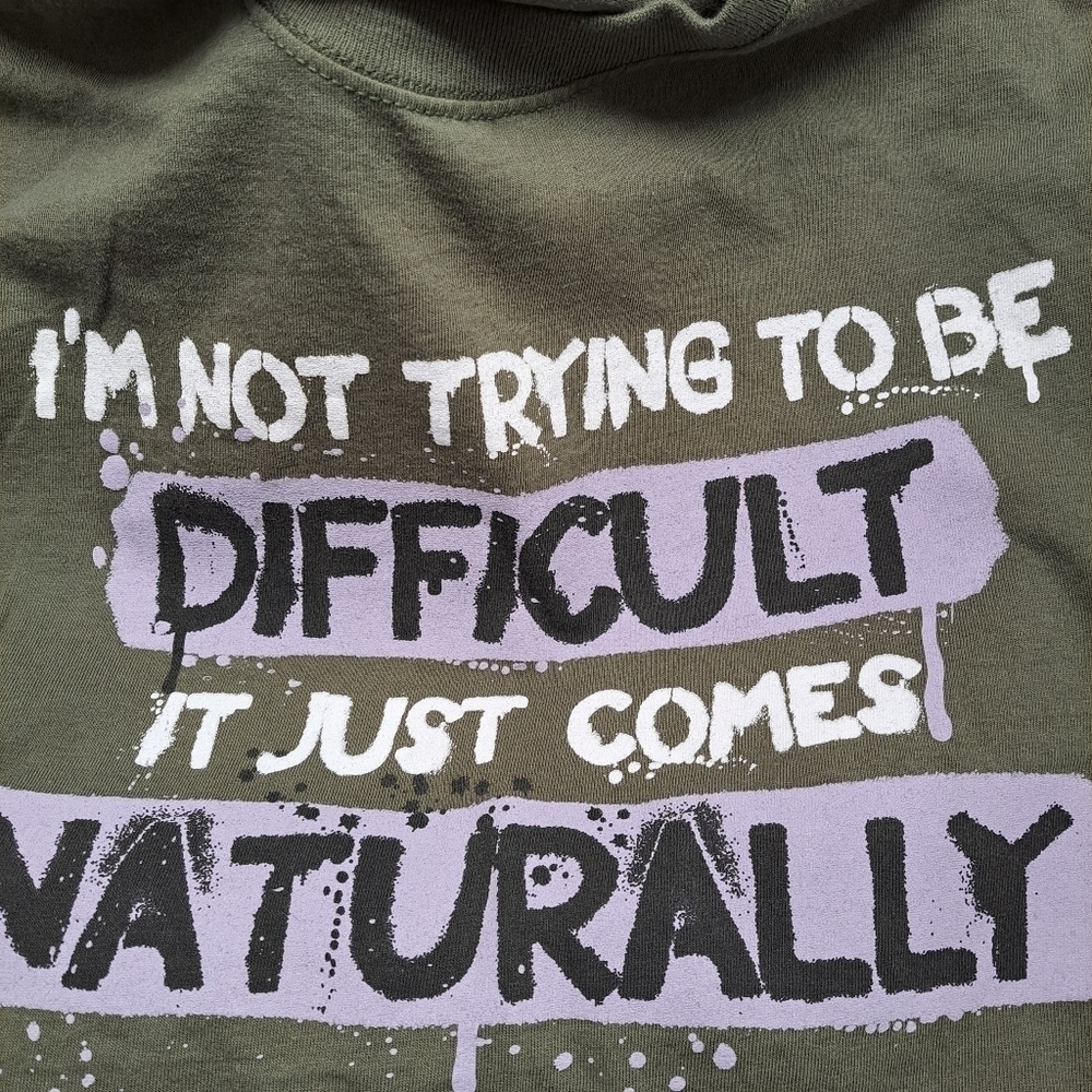 Olive Green Adult Graphic T Shirt Size M